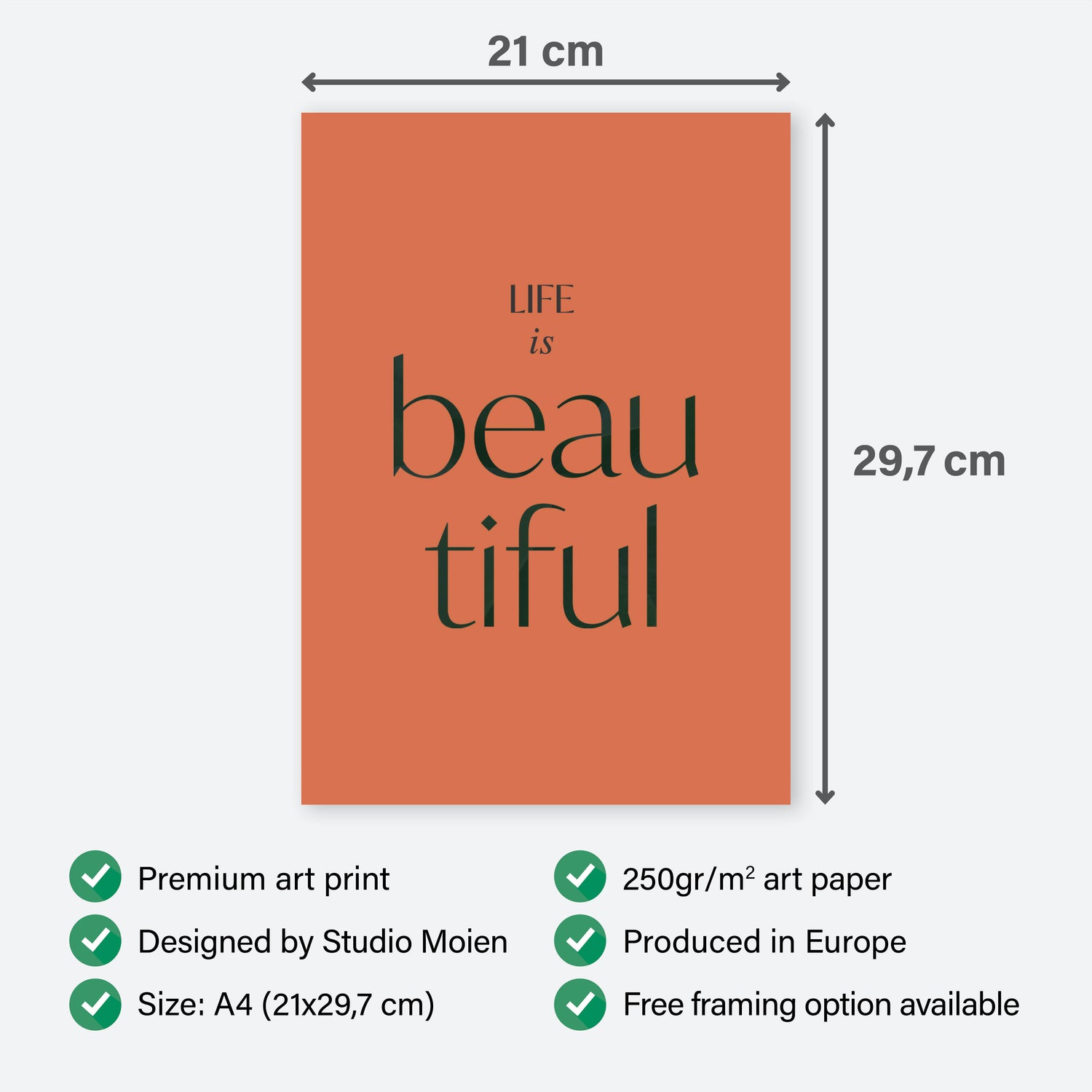 Poster Life is Beautiful - Add sophistication to your home