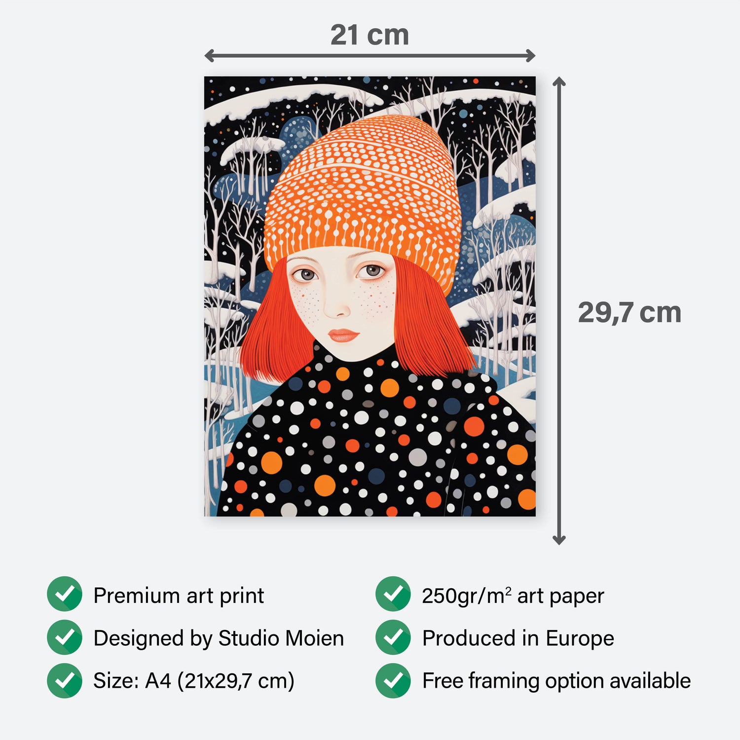Poster The Girl Polka Dot - Add sophistication to your home