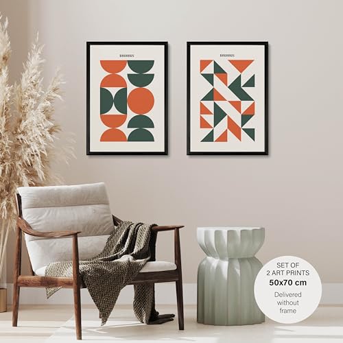 Studio Moien Bauhaus Vintage Modern Set - 2 50 x 70 cm Sized Bauhaus Design Posters - XXL Wall Art for Living Room, Bedroom, Kitchen and Office