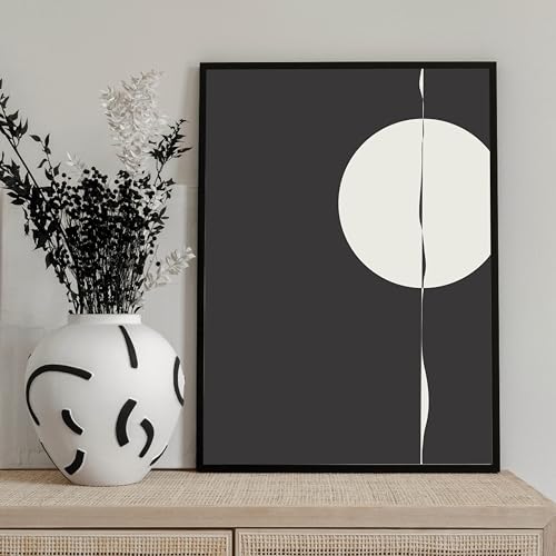 Studio Moien Abstract Framed Posters - A3 Size (21 x 29.7 cm), Abstract Modern Art Prints, Designed in Luxembourg, Made in the EU, 250 gsm Matte Paper (Circle)