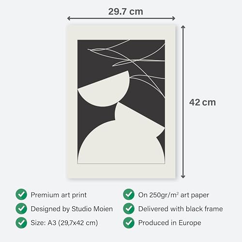 Studio Moien Abstract Framed Posters - A3 Size (21 x 29.7 cm), Abstract Modern Art Prints, Designed in Luxembourg, Made in the EU, 250 gsm Matte Paper (Collapse)