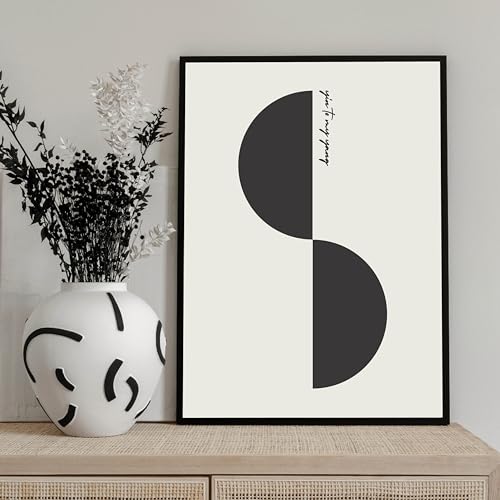 Studio Moien Abstract Framed Posters - A3 Size (21 x 29.7 cm), Abstract Modern Art Prints, Designed in Luxembourg, Made in the EU, 250 gsm Matte Paper (Yin Yang)