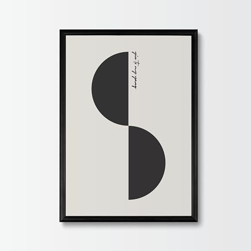 Studio Moien Abstract Framed Posters - A3 Size (21 x 29.7 cm), Abstract Modern Art Prints, Designed in Luxembourg, Made in the EU, 250 gsm Matte Paper (Yin Yang)