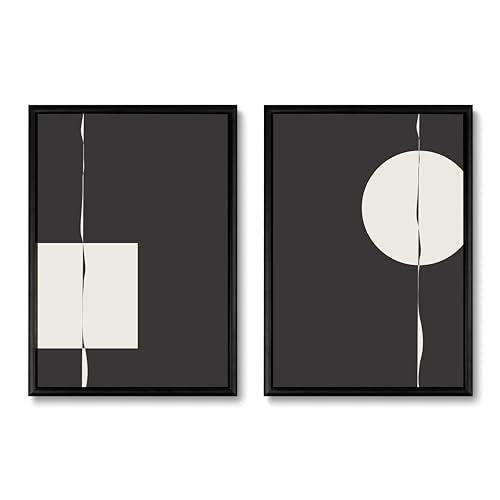 Studio Moien Abstract Black and White Vintage Statement Poster Set - 3 Art Prints in Black, White, Beige - Wall Arts - Unframed 250 gsm Matt Museum Quality (DIN A3 (29.7 x 42 cm)